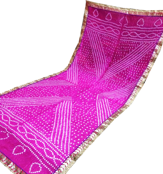 89006A - Bandhani Cotton Dhupatta (Dark Pink)