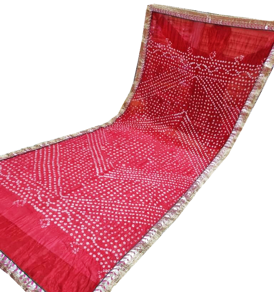 89008A - Bandhani Cotton Dhupatta (Red)