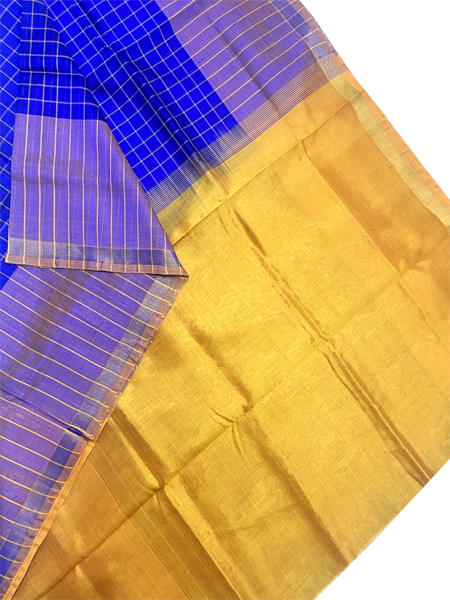 64161A - Kanchipuram Pure Silk cotton sarees with attractive pallu and Zari Border