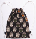 Kalamkari cotton Multipurpose Drawstring Backbag - 11002A, Accessories - Swadeshi Boutique