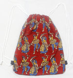 Kalamkari cotton Multipurpose Drawstring Backbag - 11008A - Accessories Swadeshi Boutique