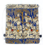 Kalamkari cotton Multipurpose Drawstring Backbag - 11009A - Accessories Swadeshi Boutique
