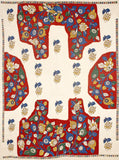 Kalamkari Cotton Blouse material with flowers & Peacock (Red)(25126A) Multi-pattern (front/back/arm) - Blouse Swadeshi Boutique