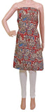 Kalamkari Crepe Silk Salwar Tops/Kurti material - Red (26062D)*Clearance sale * - Tops Swadeshi Boutique
