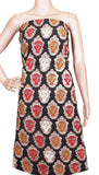 Kalamkari cotton Salwar Tops/Kurti material with Devi faces - Black(26122B) - Swadeshi Boutique