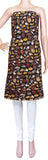 Kalamkari Cotton Salwar Tops/Kurti material with Small Vegetables Designs - Black(K26002A)*Kids Size - Intro Offer* - Swadeshi Boutique