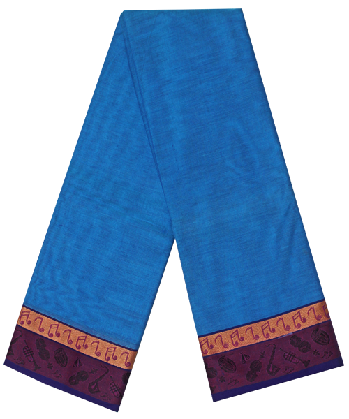 Chettinad pure cotton handloom saree with Musical Instruments (30560K) - Sarees Swadeshi Boutique