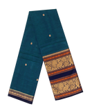 Chettinad pure cotton Handloom double border saree with buta (30626Q) - Sarees Swadeshi Boutique