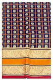 Chettinad handloom cotton saree with 1000 buta all over body -Navy Blue (30827A) - Sarees Swadeshi Boutique