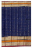 Chettinad handloom cotton saree with 1000 buta all over body -Navy Blue (30827A) - Sarees Swadeshi Boutique