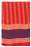 Chettinad handloom cotton saree with 1000 buta all over body - Red (30831B) - Sarees Swadeshi Boutique