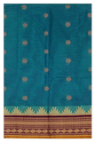 Chettinad handloom cotton saree with buta and grand pallu - Blue (30834A) - Sarees Swadeshi Boutique