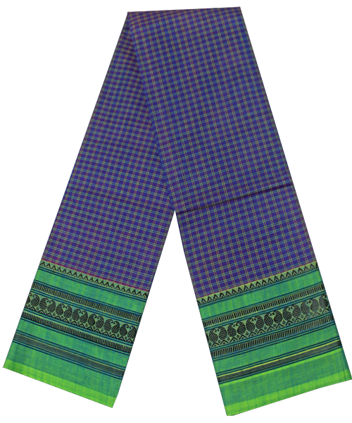 Chettinad handloom cotton saree with buta - Purple (30844A) - Sarees Swadeshi Boutique