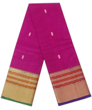 Chettinad handloom cotton saree with checked pattern - Magenta (30872A) - Sarees Swadeshi Boutique