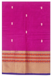 Chettinad handloom cotton saree with checked pattern - Magenta (30872A) - Sarees Swadeshi Boutique