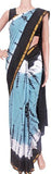 Batik cotton saree with zari border and beautiful Attached blouse material -(34324A) - Sarees Swadeshi Boutique