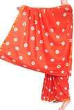 Batik cotton saree with zari border and beautiful Attached blouse material (Orange Red)- 34339A - Sarees Swadeshi Boutique