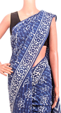 34369A - Batik cotton saree with a beautiful Attached blouse material * Sale 50% OFF * - Sarees Swadeshi Boutique