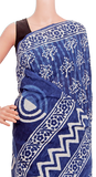 34369A - Batik cotton saree with a beautiful Attached blouse material * Sale 50% OFF * - Sarees Swadeshi Boutique