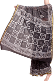 34372A - Batik cotton saree with a beautiful Attached blouse material *New Arrival* - Sarees Swadeshi Boutique