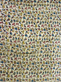 Kalamkari Crepe Silk Blouse material (Beautiful Birds - Beige) (35003A) - Blouse Swadeshi Boutique