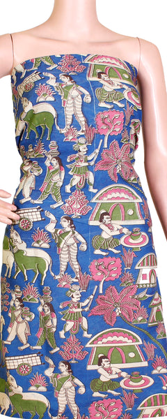 Kalamkari crepe Silk Salwar Tops/Kurti material- (36004A) *SALE 30% OFF* - Swadeshi Boutique