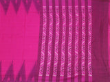 IKAT Handloom Cotton Saree with a beautiful temple border [magenta] - 37016A * Sale 50% Off * - Sarees Swadeshi Boutique