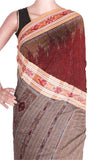 Ikkat Handloom Cotton Saree with a temple border & an Ikkat blouse - 37026A * Summer Offer Rs.100 off * - Sarees Swadeshi Boutique