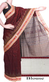 Ikkat Handloom Cotton Saree with a temple border & an Ikkat blouse - 37026A * Summer Offer Rs.100 off * - Sarees Swadeshi Boutique