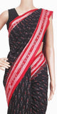 IKAT Handloom Cotton Saree with temple border & a matching Ikkat blouse - 37103A - Sarees Swadeshi Boutique