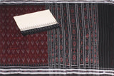 IKAT Handloom Cotton Saree with temple border & a matching Ikkat blouse - 37111A - Sarees Swadeshi Boutique