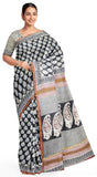 Chanderi Silk Saree pattern with Zari Border for all-time use (41056C) - Sarees Swadeshi Boutique