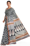 Chanderi Silk Saree pattern with Zari Border for all-time use (41056C) - Sarees Swadeshi Boutique