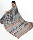 Chanderi Silk Saree pattern with Zari Border for all-time use (41056C) - Sarees Swadeshi Boutique
