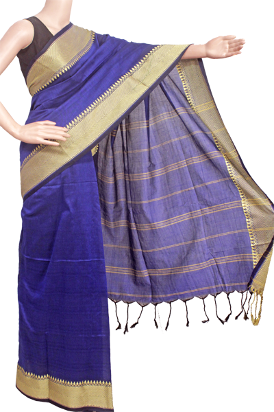 44014C - Soft cotton saree with temple border *New Collection*, Sarees - Swadeshi Boutique