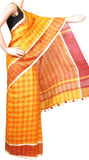Linen Saree with self design in pallu with matching blouse material - 47013A - Swadeshi Boutique