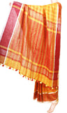 Linen Saree with self design in pallu with matching blouse material - 47013A - Swadeshi Boutique
