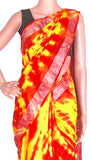 Cotton Linen Saree with silver zari border - 47034A - Sarees Swadeshi Boutique