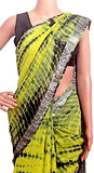 Cotton Linen Saree with silver zari border - 47053A - Sarees Swadeshi Boutique
