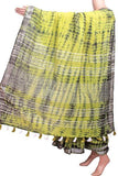 Cotton Linen Saree with silver zari border - 47053A - Sarees Swadeshi Boutique