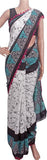 Batik saree with Flowers in Body & pom pom lace attached - cotton (49076A) - Sarees Swadeshi Boutique