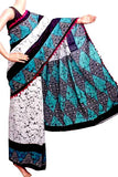 Batik saree with Flowers in Body & pom pom lace attached - cotton (49076A) - Sarees Swadeshi Boutique