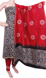 Chanderi silk with Batik print (Bottom & Tops) +Chanderi Dhuppatta - Salwar Set (3 piece material) - 52127A - Chudi Swadeshi Boutique