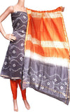Chanderi silk with Batik print Salwar Set (3 Piece material - Bottom , Tops & Dhuppatta) - 52199A - Chudi Swadeshi Boutique