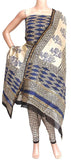 Chanderi silk with Batik print Salwar Set (3 Piece material - Bottom , Tops & Dhuppatta) - 52202A - Chudi Swadeshi Boutique