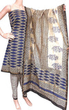 Chanderi silk with Batik print Salwar Set (3 Piece material - Bottom , Tops & Dhuppatta) - 52202A - Chudi Swadeshi Boutique