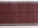 IKAT Blouse material - Handloom Cotton with a popular temple border - Maroon & White (55013B) *Sale* - Blouse Swadeshi Boutique