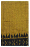 IKKAT Blouse material - Handloom Cotton with a popular Temple border- Dark Green (55017A) - Blouse Swadeshi Boutique