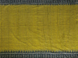 Ikkat Blouse material - Handloom Cotton with temple border - (55032A) - Blouse Swadeshi Boutique