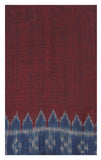 Ikkat Blouse material - Handloom Cotton[popupar] with a Temple border - Maroon & Blue (55034B) - Blouse Swadeshi Boutique